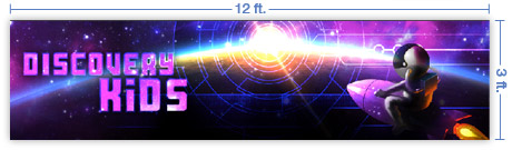 12x3 Horizontal Church Banner of Discovery Kids