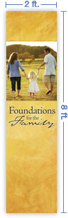 2x8 Vertical Church Banner of Family Walk