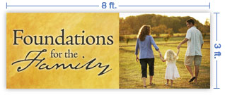 8x3 Horizontal Church Banner of Family Walk