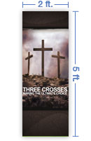 2x5 Vertical Church Banner of Golgotha