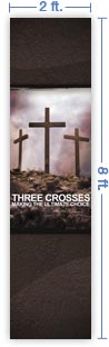 2x8 Vertical Church Banner of Golgotha