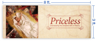 8x3 Horizontal Church Banner of Greatest Gift