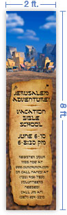 2x8 Vertical Church Banner of Jerusalem Adventure