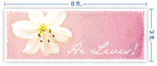 8x3 Horizontal Church Banner of Lily