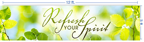 12x3 Horizontal Church Banner of Refresh