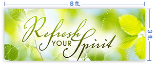 8x3 Horizontal Church Banner of Refresh