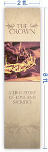 2x8 Vertical Church Banner of The Crown