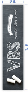 2x8 Vertical Church Banner of VBS Chalkboard