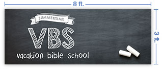 8x3 Horizontal Church Banner of VBS Chalkboard