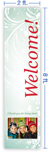2x8 Vertical Church Banner of Welcome - Winter Smiles