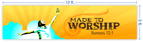 12x3 Horizontal Church Banner of Wild Gratitude