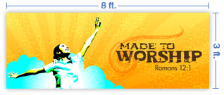 8x3 Horizontal Church Banner of Wild Gratitude